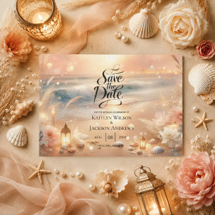 Seaside Sparkle and Sunset Dreams Wedding Save The Date