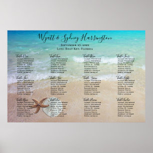 Seaside Starfish Sand Dollar Wedding Seating Chart
