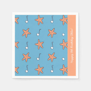 Seaside Stars and Music Notes Happy Birthday Napkin