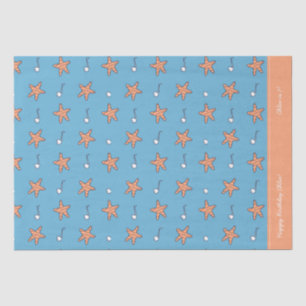 Seaside Stars and Music Notes Happy Birthday Tissue Paper