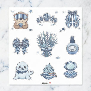 Seaside Stripes Celebration Sticker Collection