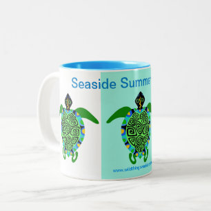 Seaside Summer Holiday - Sea Turtle Two-Tone Coffee Mug