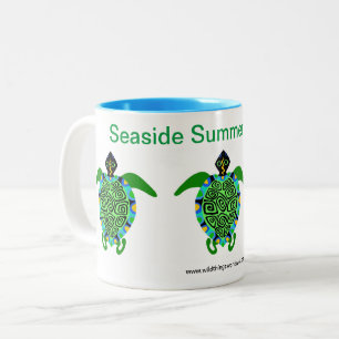 Seaside Summer Holiday - Sea Turtles Two-Tone Coffee Mug