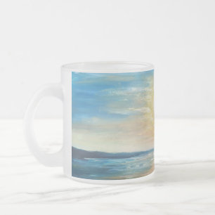 Seaside Sunrise Ocean Sunset Radiant Seascape Pain Frosted Glass Coffee Mug