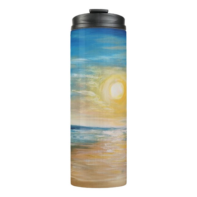Seaside Sunrise Ocean Sunset Radiant Seascape Pain Thermal Tumbler (Front)