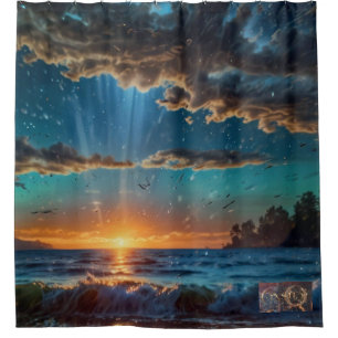 Seaside Sunrise Shower Curtain
