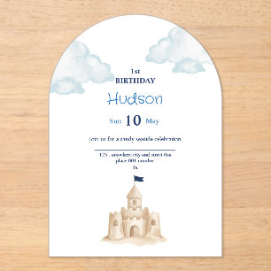 Seaside Sunshine 1st Birthday Invitation