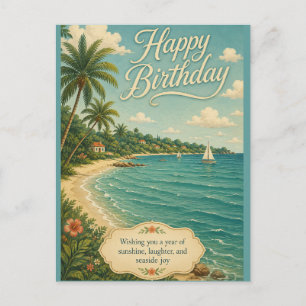 Seaside Sunshine Birthday Escape Holiday Postcard