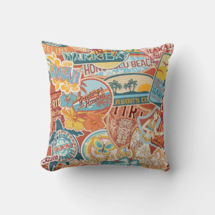 Seaside Vacation Waikiki Bay Hawaii Cushion