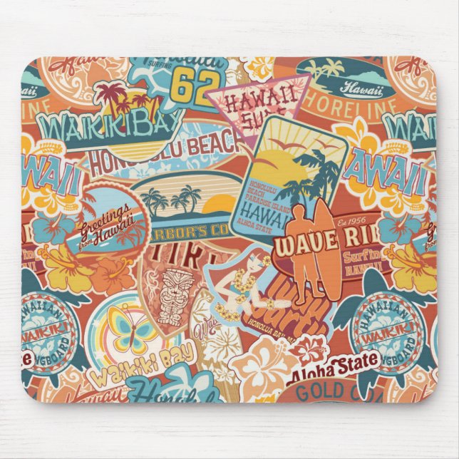Seaside Vacation Waikiki Bay Hawaii Mouse Mat (Front)