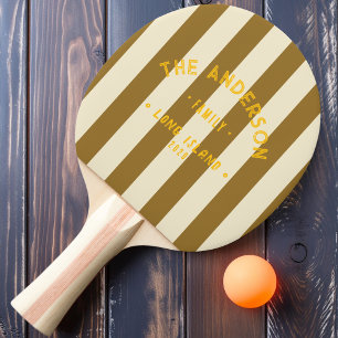 Seaside Warm Desert Striping & Family Name Ping Pong Paddle