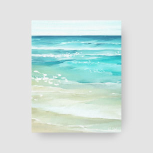Seaside Watercolor Beach Waves Coastal Canvas Print