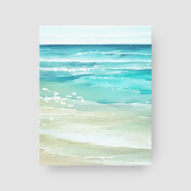 Seaside Watercolor Beach Waves Coastal Canvas Print (Creator Uploaded)