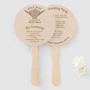 Seaside Wedding Beach Shells Hand Fan