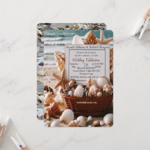 Seaside Wedding Celebrations on the Beach Invitation