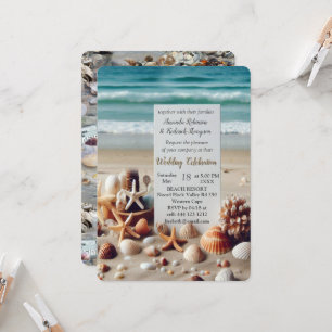 Seaside Wedding Celebrations on the Beach Invitation
