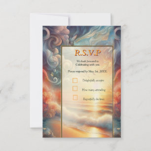 Seaside Wedding Celebrations on the Beach RSVP Card