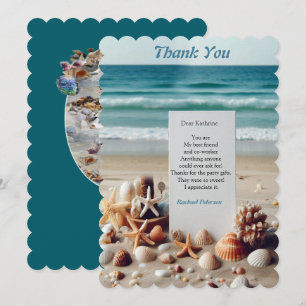 Seaside Wedding Celebrations on the Beach Thank You Card