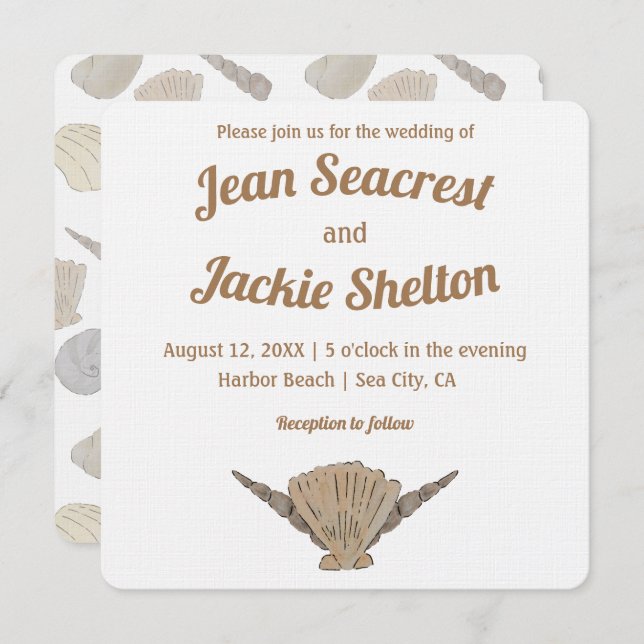 Seaside Wedding Coastal Invitation (Front/Back)