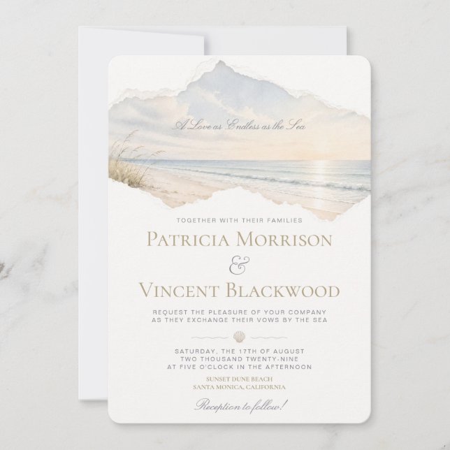 Seaside Wedding Wedding Invitation (Front)