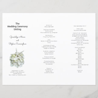 Seaside White Hydrangea n Starfish Wedding Program