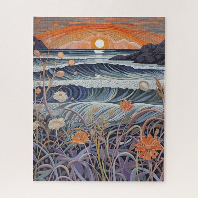 Seaside Wildflower Beach  Jigsaw Puzzle (Vertical)