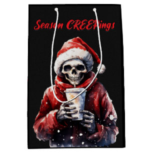 Season Creepings Christmas Skeleton Medium Gift Bag