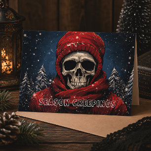 Season Creepings Winter Skeleton Spooky Christmas Holiday Card
