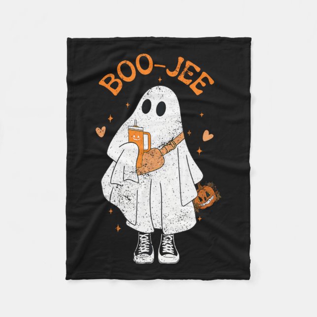 Season Cute Ghost Halloween Boujee Boo Jee  Fleece Blanket (Front)