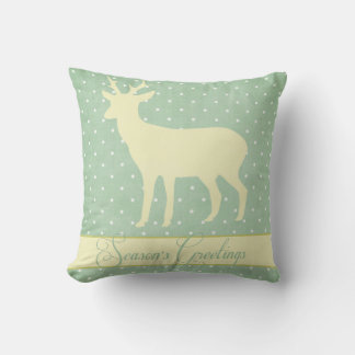 Season Deer Pillow - Blue Green Polka Dots d2