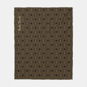 Season Diamante Faux Gold on Black Fleece Blanket