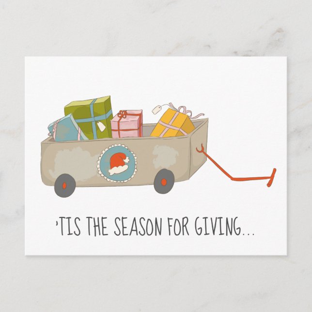 Season for Giving Cart Postcard (Front)