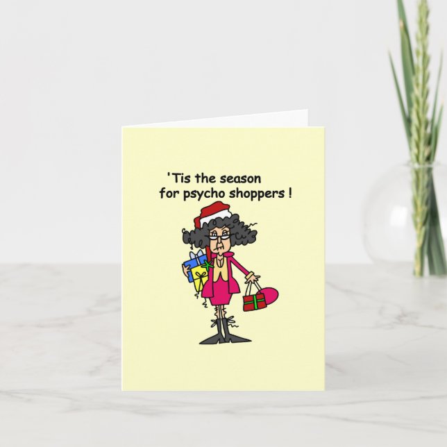 Season For Psycho Shoppers Holiday Card (Front)