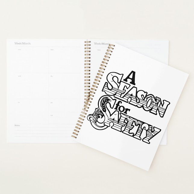 Season for Safety Black and White Motivational  Planner (Creator Uploaded)