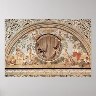 Season Frescoes In The Medici Villa At Poggio A Poster