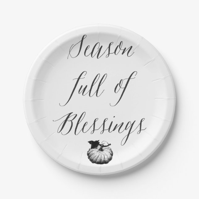 Season full of blessings paper plate (Front)