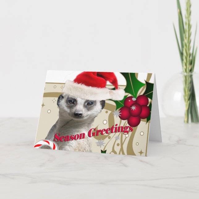 Season Greeting Meerkat Holiday Card (Front)