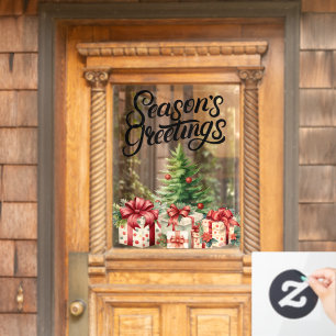 Season Greetings Christmas Window Cling