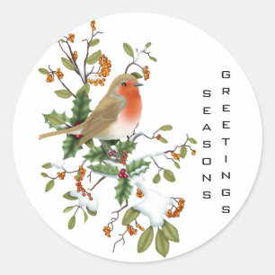 Season Greetings Classic Round Sticker
