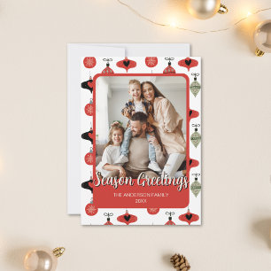 Season Greetings Family Photo Christmas   Holiday Card