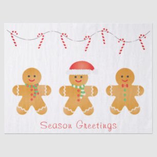 Season Greetings Gingerbread Men Tissue Paper