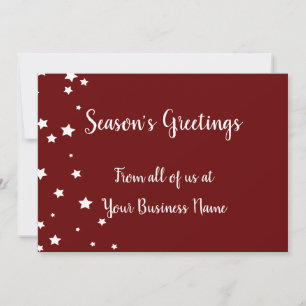 Season Greetings non religious red white card
