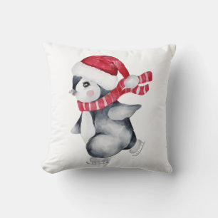 Season Greetings Penguin Cushion