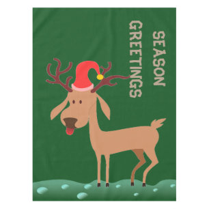 Season Greetings Reindeer Tablecloth