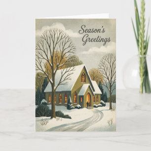 Season Greetings Winter Church Card