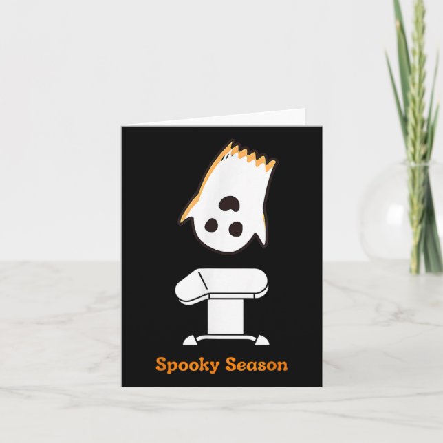 Season Halloween Cute Ghost Gymnast Vault Gymnasti Card (Front)