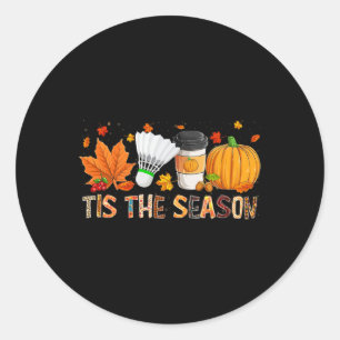 Season Leopard Pumpkin Badminton Halloween Fall Le Classic Round Sticker