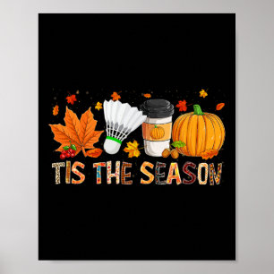 Season Leopard Pumpkin Badminton Halloween Fall Le Poster