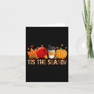 Season Leopard Pumpkin Bowling Halloween Fall Leaf Card