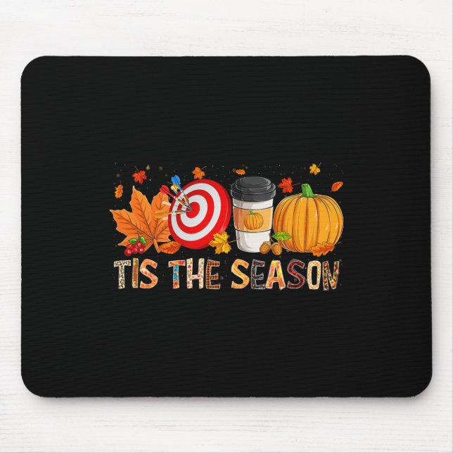 Season Leopard Pumpkin Darts Halloween Fall Leaf  Mouse Mat (Front)